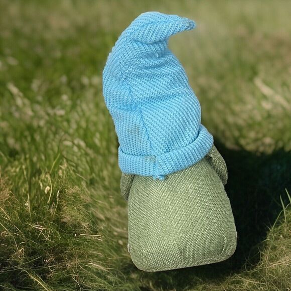 Gnome Easter Plush Doll Egg Decor Handmade Scandinavian Tomte Green Blue Stands - Picture 3 of 4